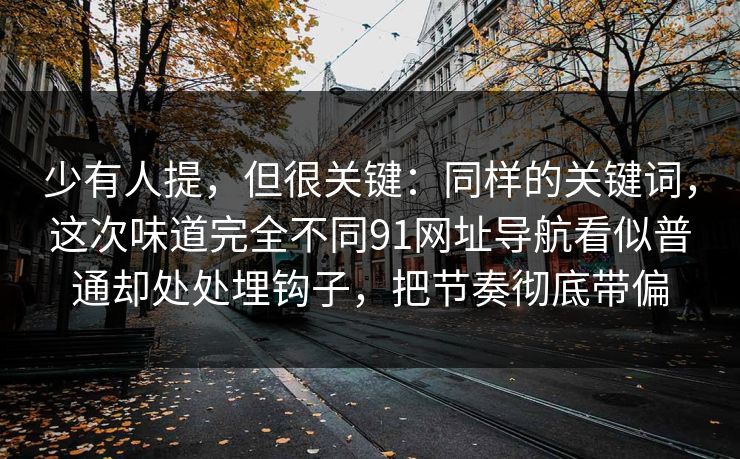 少有人提，但很关键：同样的关键词，这次味道完全不同91网址导航看似普通却处处埋钩子，把节奏彻底带偏