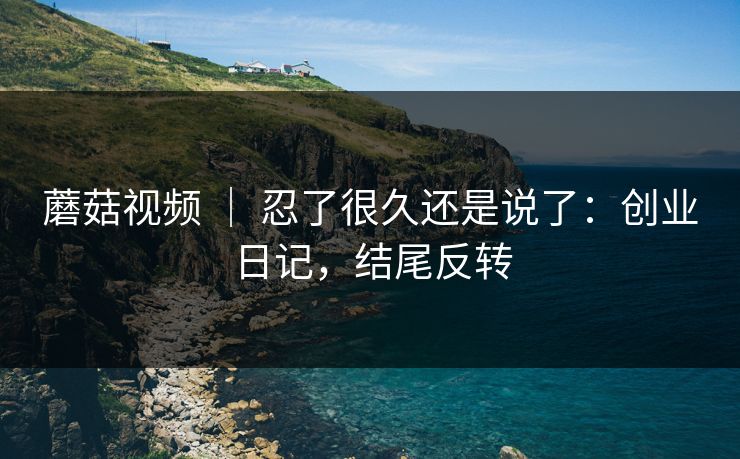 蘑菇视频 ｜ 忍了很久还是说了：创业日记，结尾反转